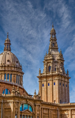 Towers of National ARt Museum Barcelonaのeditorial素材