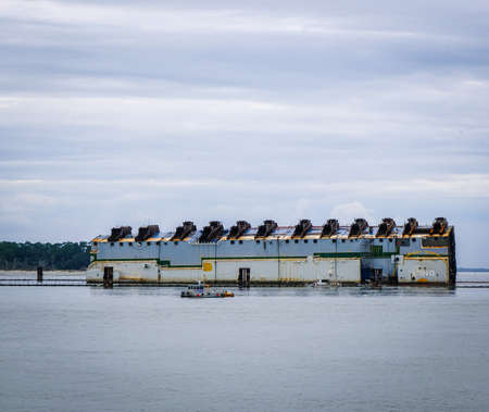 Capsized Hull of Golden Ray Freighterのeditorial素材