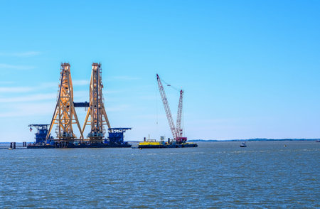Cutting Cranes and Salvage Barge
