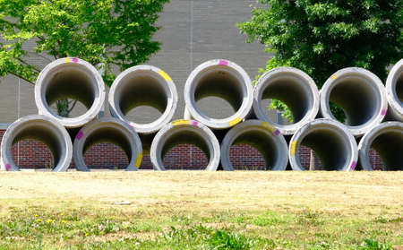 Concrete Sewer Pipesの写真素材