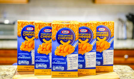Boxes of Kraft Macaroni and Cheeseのeditorial素材