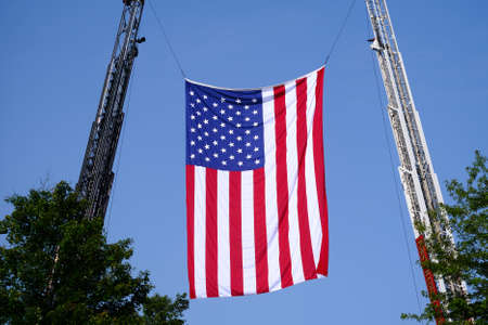 American Flag at Nine Eleven Ceremonyのeditorial素材
