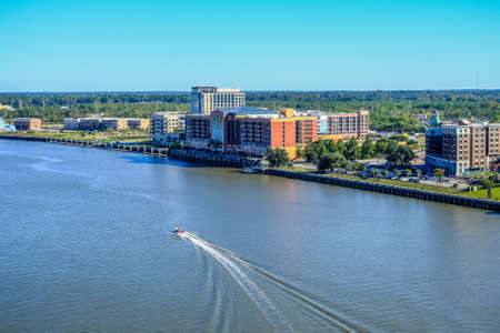 Small Boat in Savannah Riverのeditorial素材
