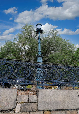 Old Lamp Over Broken Wall