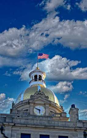 Flag at Half Mast on Savannah City Hallのeditorial素材