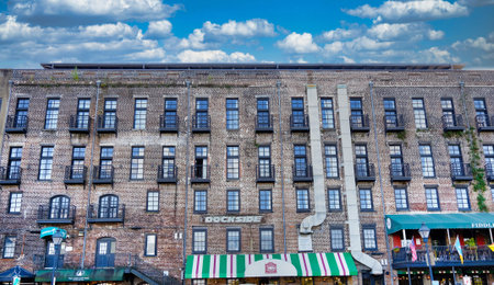 Old Brick Building Over River Street in Savannah