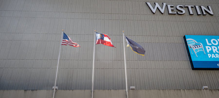 Flags on Atlanta Westin Hotel