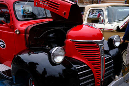 Red and Black Pickup Truckのeditorial素材