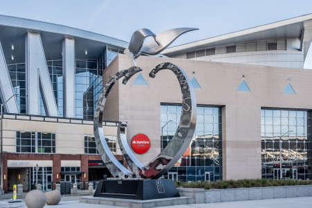 Peach Sculpture at StateFarm Arenaのeditorial素材