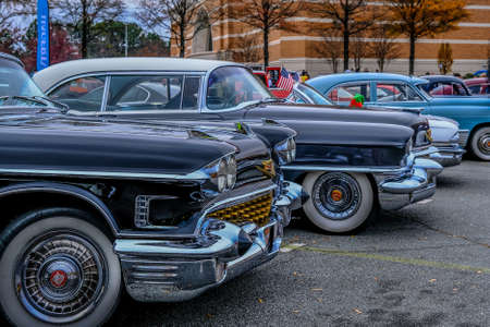 Row of Classic Cadillacsの写真素材