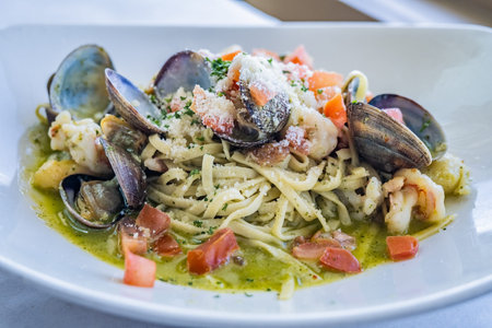 Seafood LInguine with Mussels
