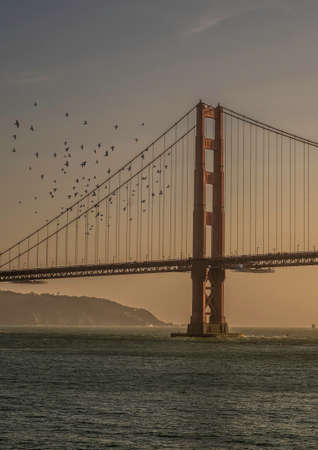 Golden Gate Bridge Under Dusk Skyのeditorial素材