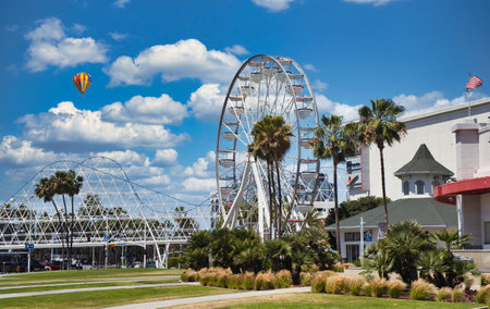 Roller Coaster and Ferris Wheel in Long Beachのeditorial素材