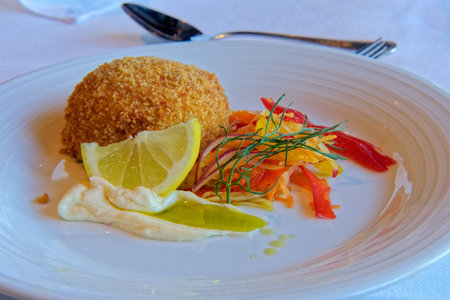 Crab Cake with Garnishes