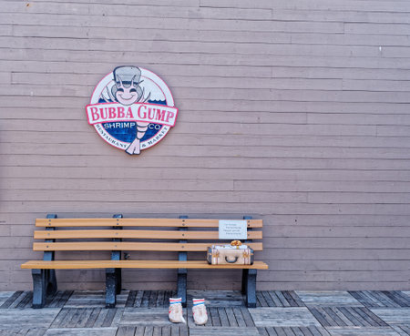 Bench Outside Bubba Gumpsのeditorial素材