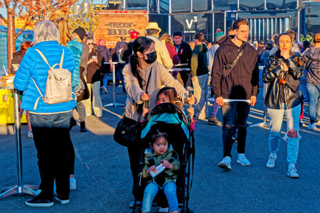 Family at Richmond Night Marketのeditorial素材