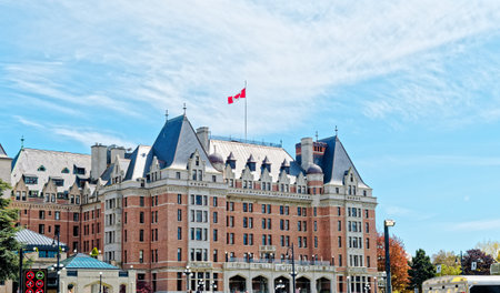 Empress Hotel from Victoria Harborのeditorial素材