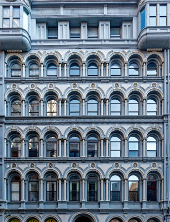 Arched Windows in Old Boston Buildingのeditorial素材