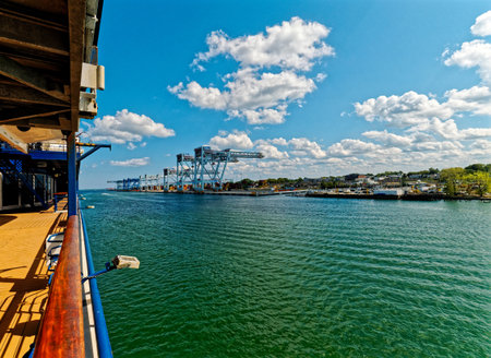 Freight Port in Boston from Cruise Shipのeditorial素材