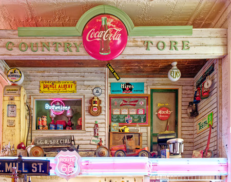 Memorabilia in Route 66 Cafe in Bar Harborのeditorial素材