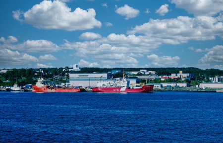 Coast Guard and Industrial Ship on the Coast of Halifax