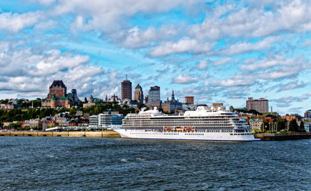 Viking Star Docked in Quebec City Harborのeditorial素材