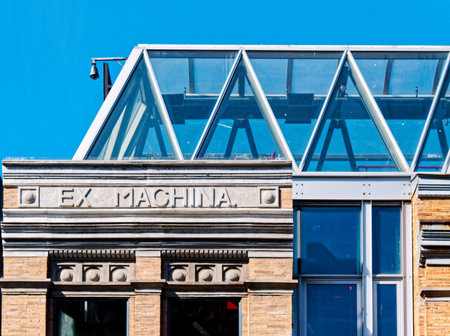 Ex Machina on old Quebec City Building
