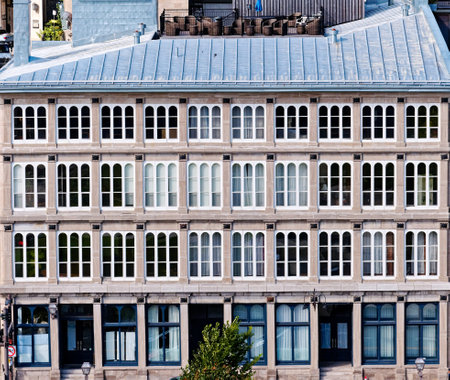 Many Windows in Old Quebec Buildingのeditorial素材