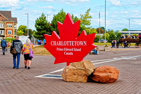 Maple Leaf Sign in Charlottetown Prince Edward Islandのeditorial素材
