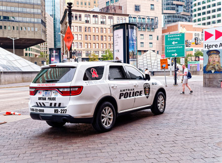 Amtrak Police Car in Bostonのeditorial素材