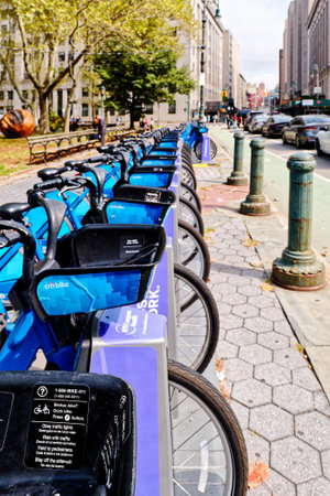 Rental Bikes in New York Cityのeditorial素材