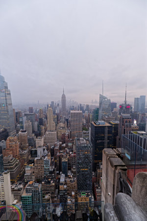 New York Architecture on Stormy Eveningのeditorial素材