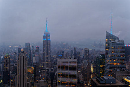 New York Architecture on Stormy Eveningのeditorial素材