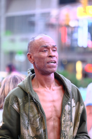 Street Hustler in Times Squareのeditorial素材