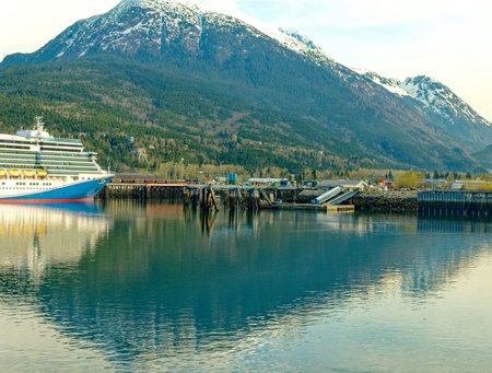 Bow of Carnival Luminosa in Skagway, Alaskaのeditorial素材