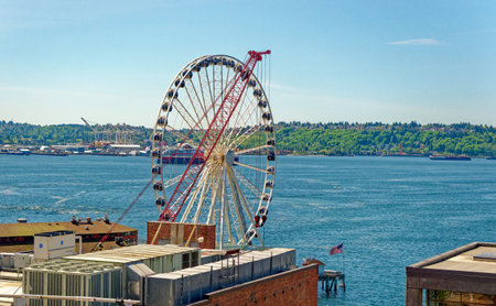 Ferris Wheel at Pike Place Market in Seattle, Washingtomのeditorial素材