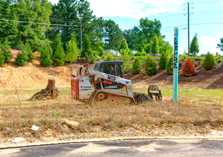 Heavy Equipment at Residential Construction Siteのeditorial素材