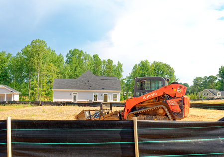 Heavy Equipment at Residential Construction Site