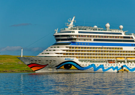 Aida Cruise Ship in Lerwickのeditorial素材