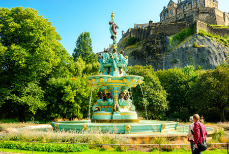 Ross Fountain in Princes Street Gardensのeditorial素材