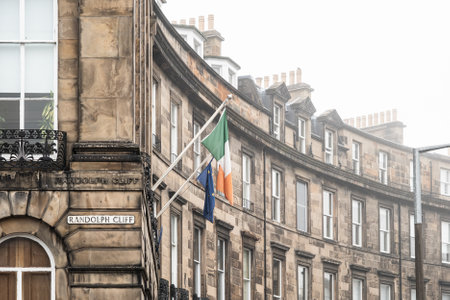 Scottish and EU Flags in Randolph Cliffのeditorial素材
