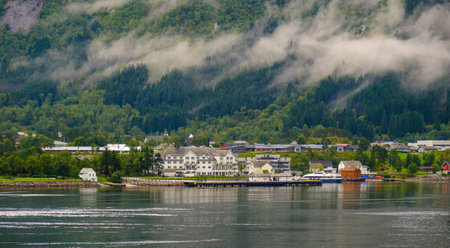Hotel on Coast of Eidfjordのeditorial素材