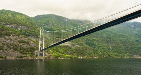 The Hardanger Bridge , near Eidfjordのeditorial素材