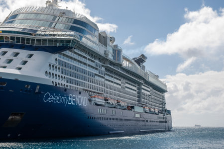 Celebrity Beyond Cruise Ship in St Maartenのeditorial素材