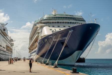 Pier to Marella Cruise Ship in St Maartenのeditorial素材