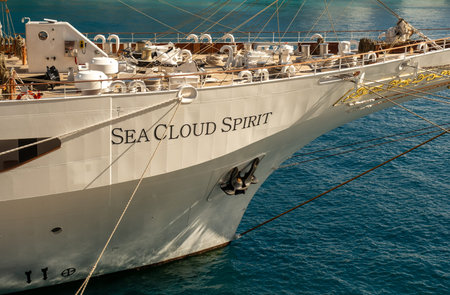 Sea Cloud Spirit Sailing Ship in St Maartenのeditorial素材
