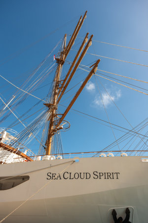Sea Cloud Spirit Sailing Ship in St Maartenのeditorial素材