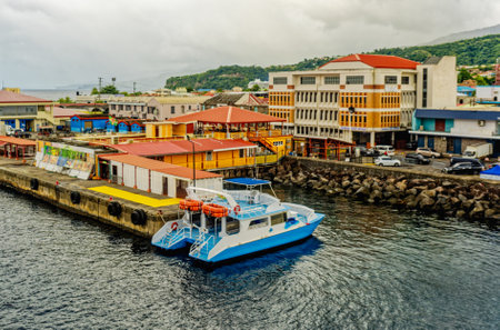 View of Roseau Dominica from Aboveのeditorial素材