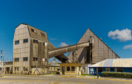 Industrial Building Outside Bridgetown Cruise Terminalのeditorial素材