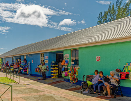 Tourists at Bridgetown Cruise Terminal Souvenir Shopsのeditorial素材